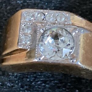 Estate Sale 14 HGE gold electroplate Crystal?, Men’s Ring   Size 10.25